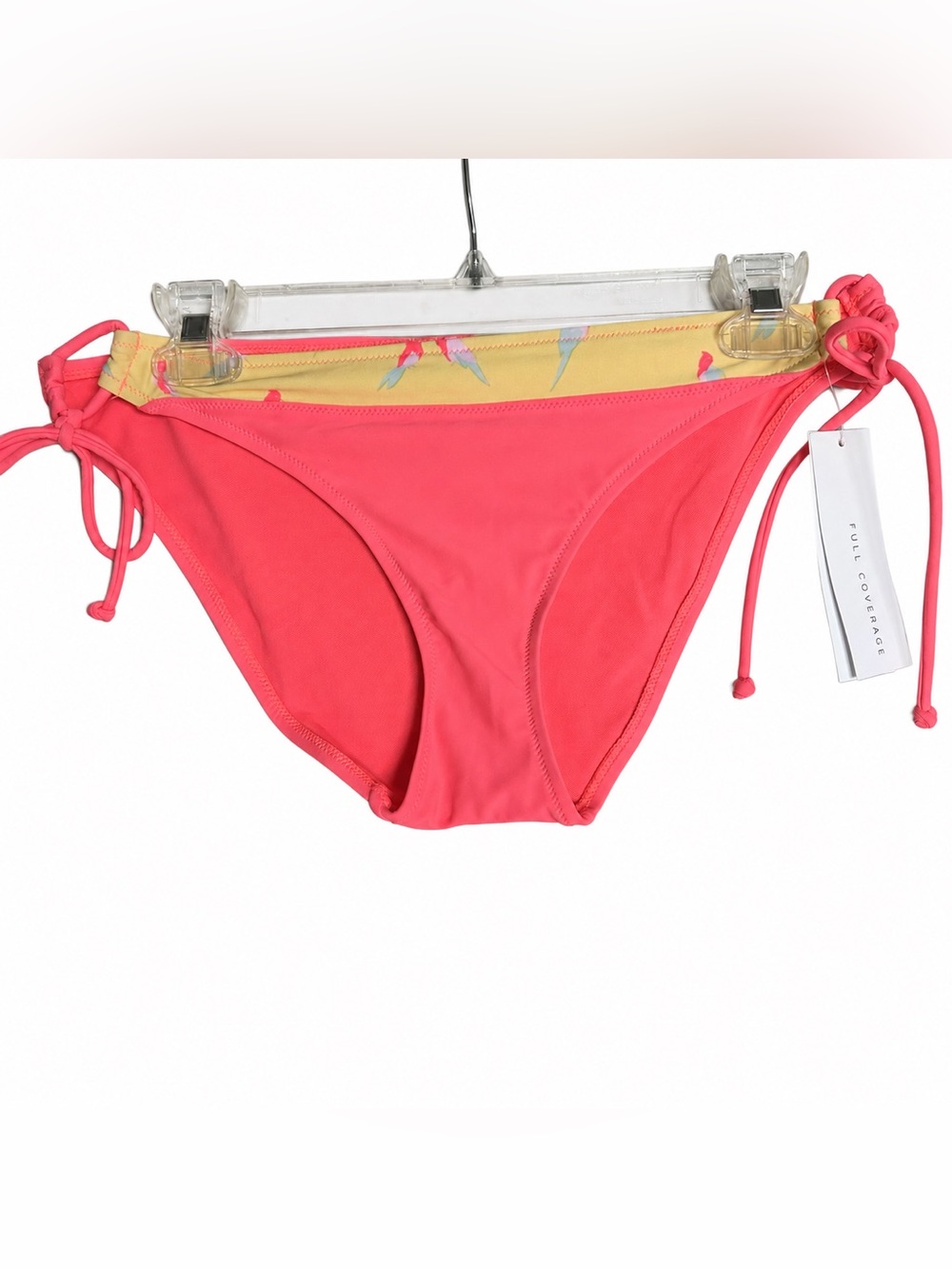 NWT Rip Curl Bikini Bottoms Womens M Neon Coral Side Tie Surf Swimwear Beach